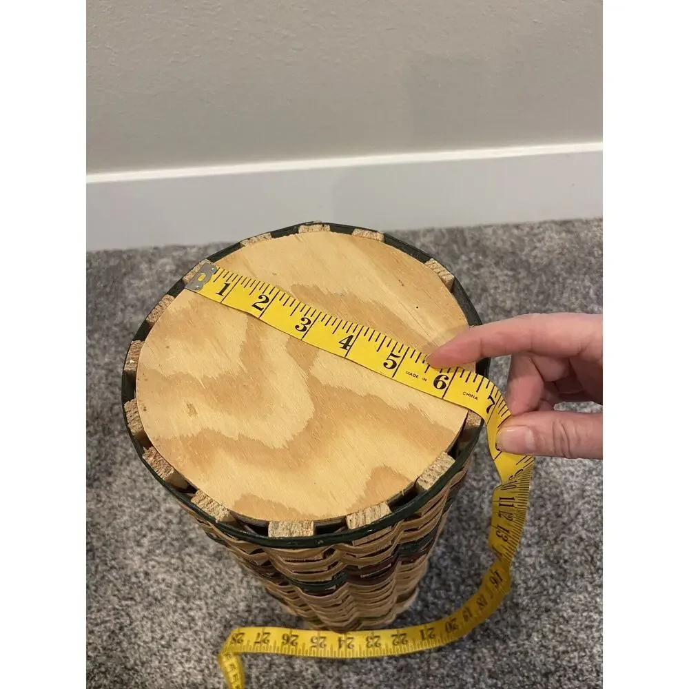Vintage Wooden Woven Wicker Umbrella Or Toilet Paper Holder Basket 14”